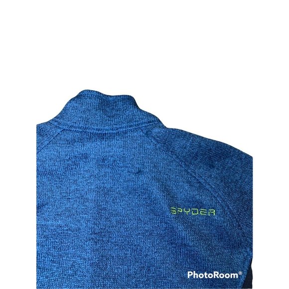 Spyder Shirt Men Large Blue Lightweight Long Sleeve Quarter Zip Sweater - Picture 4 of 6